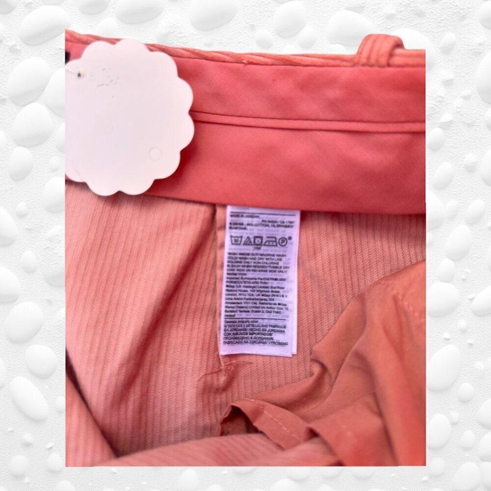 🧡 Banana Republic TALL Ladies "RIVOLI" Corduroy Pants Coral WIDE NWOT - Picture 5 of 7